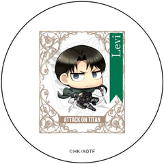 Attack on Titan Levi Ackerman White Size M Chimi Chara Can Badge Buttons [USED]