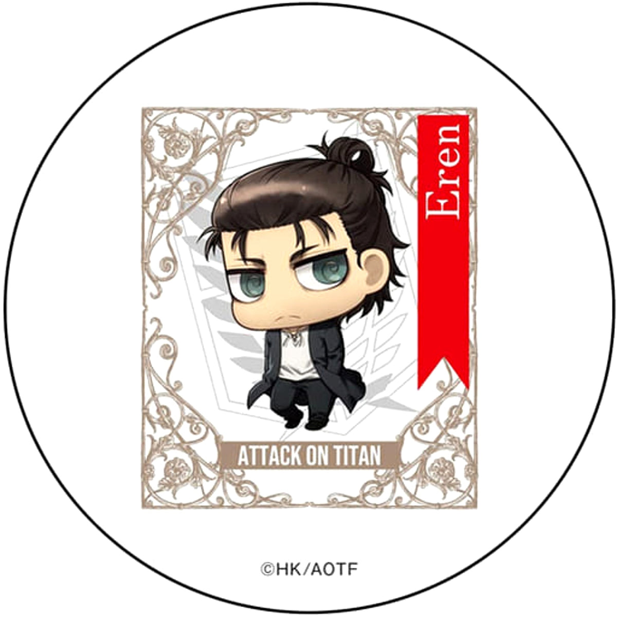 Attack on Titan Ellen Yeager White Size M Chimi Chara Can Badge Buttons [USED]