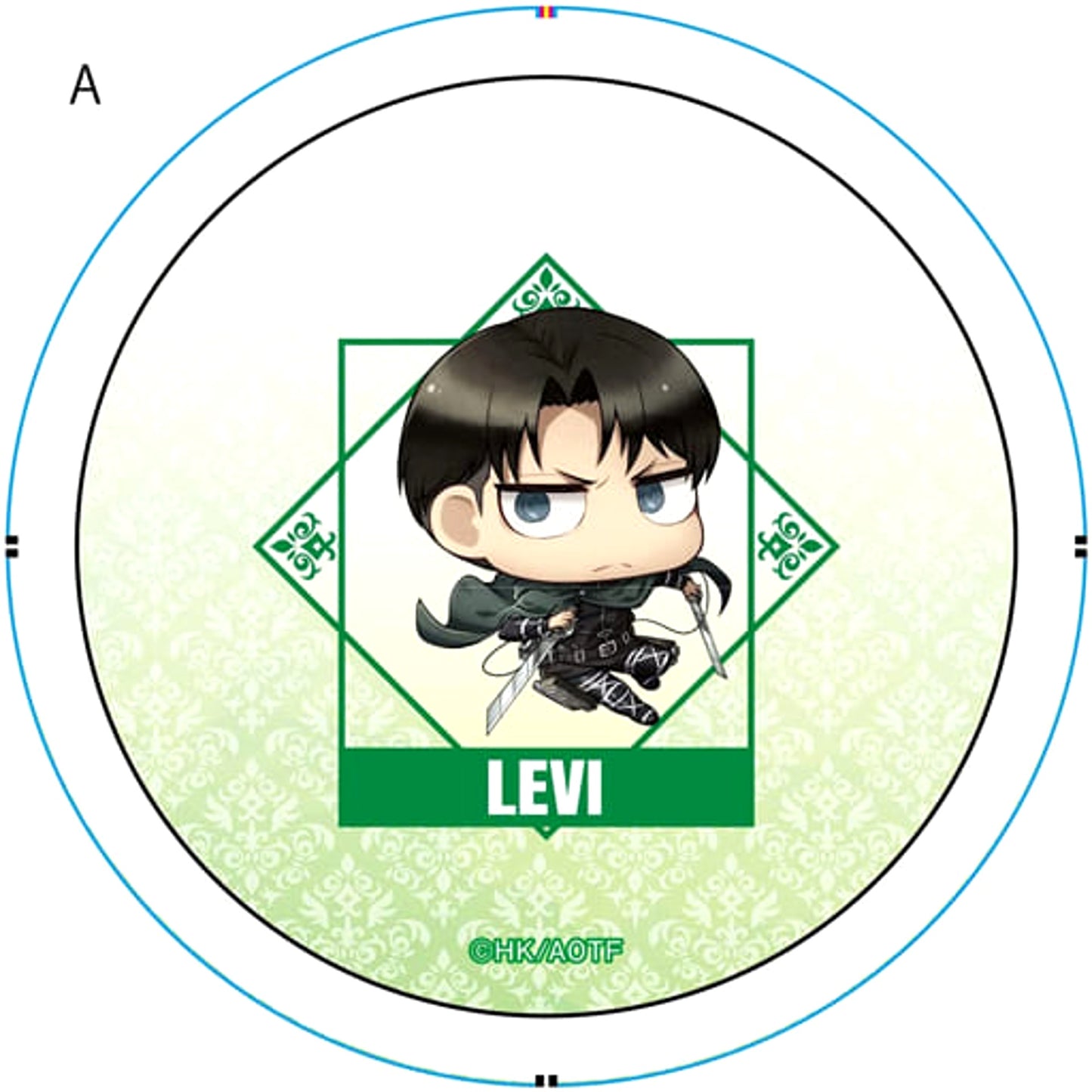 Attack on Titan Levi 2 Size M Chimi Chara Can Badge Buttons [USED]