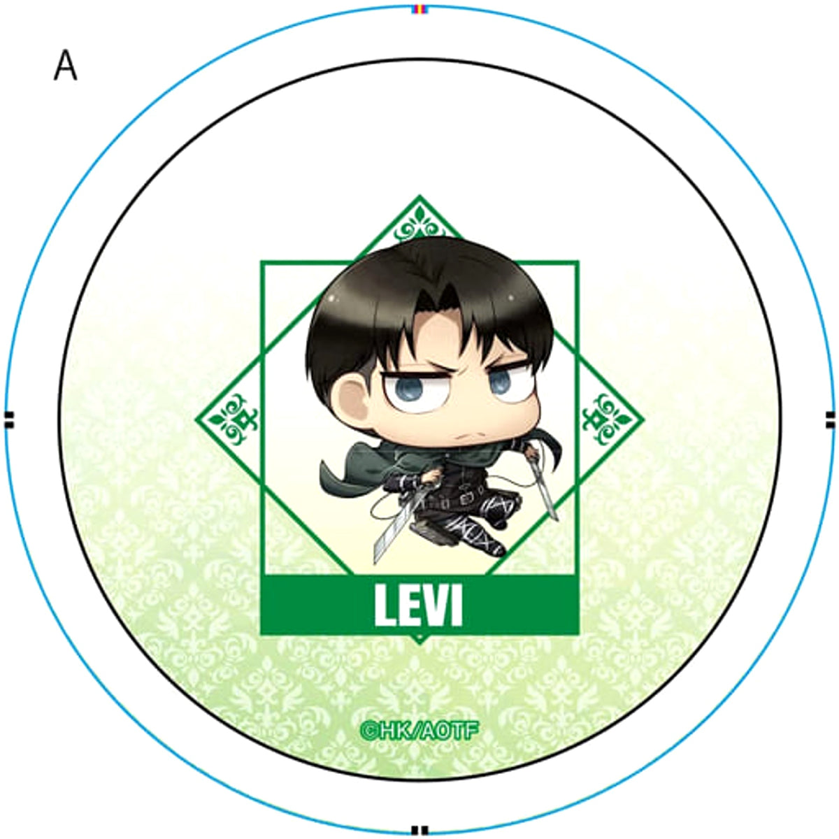 Attack on Titan Levi 2 Size M Chimi Chara Can Badge Buttons [USED]