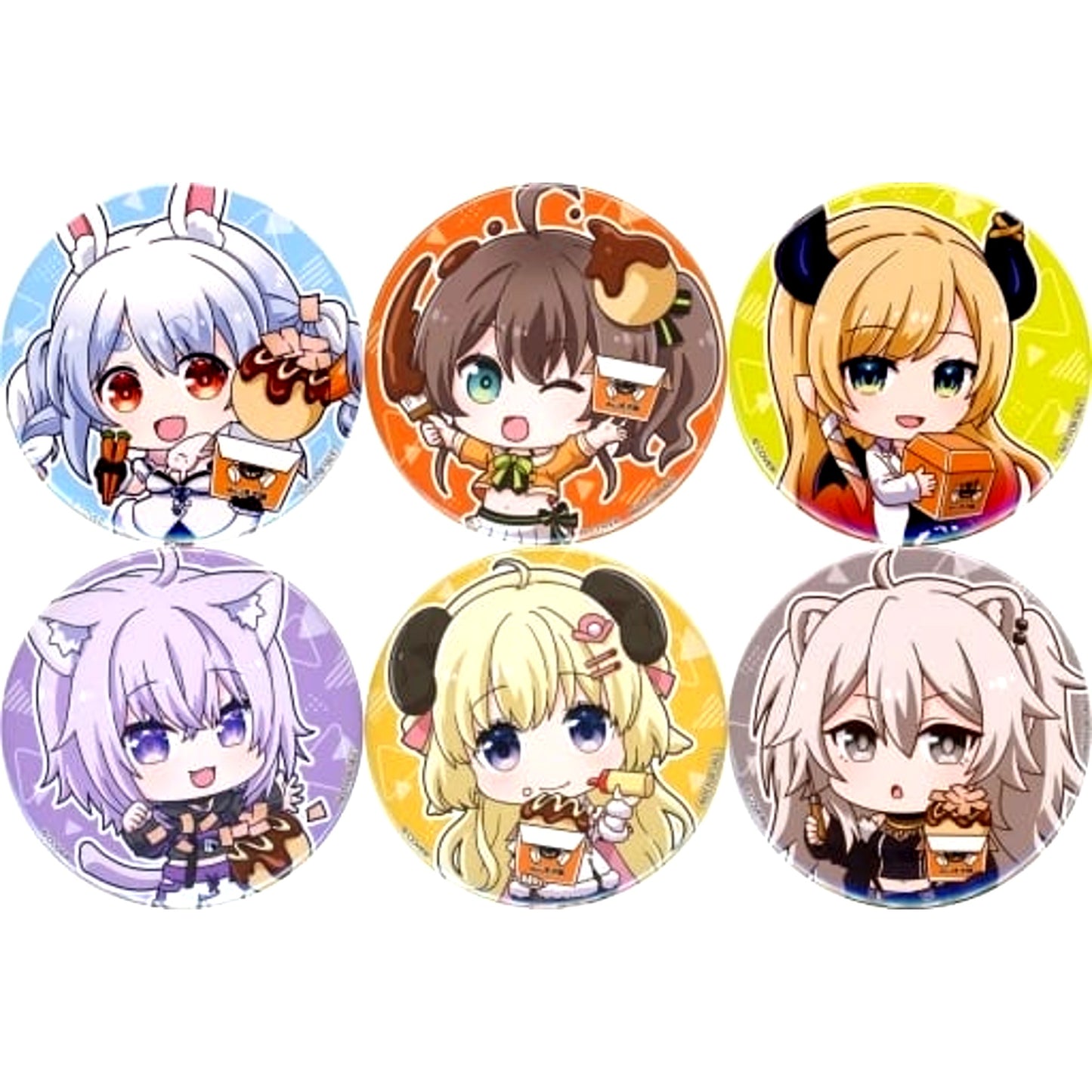 hololive Virtual YouTuber hololive x Bakudan-yaki Honpo 76mm Button Set of 6 [USED]