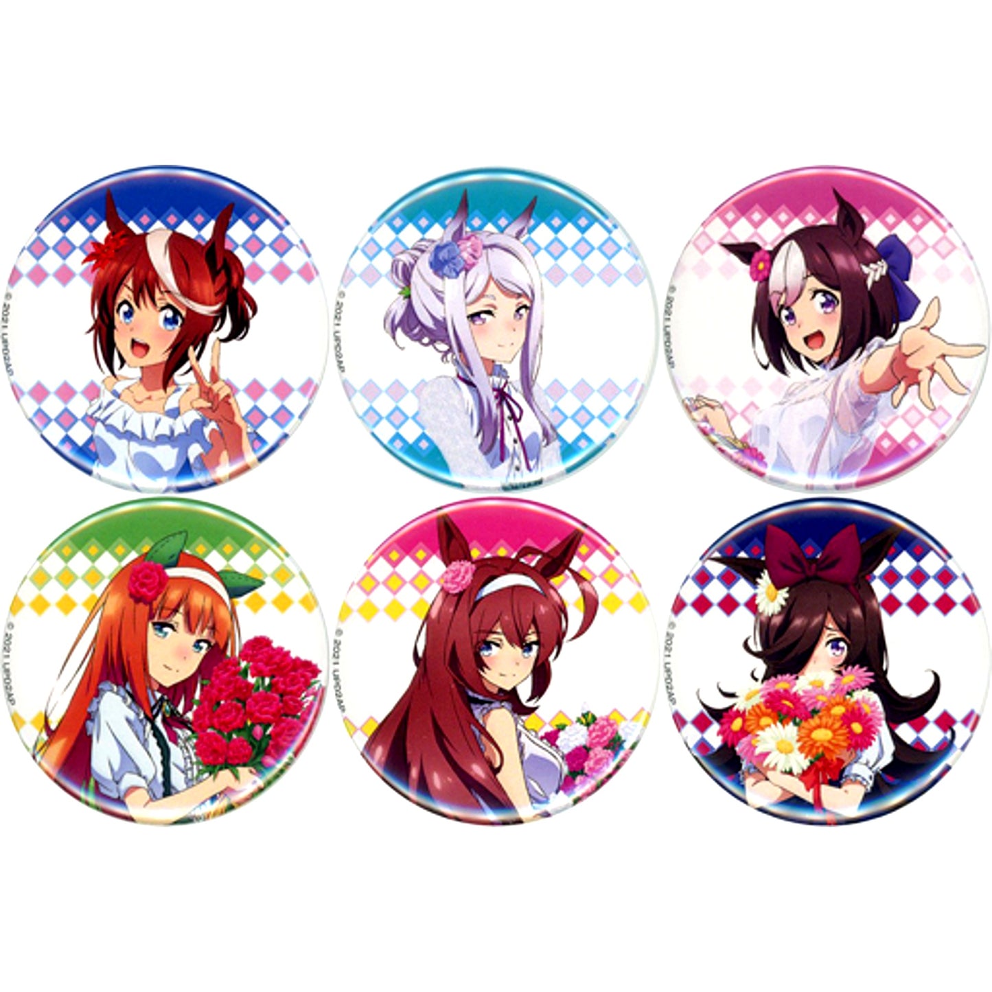 Set of 6 Group Uma Musume Pretty Derby Season 2 Character Button Collection Animate Limited [USED]
