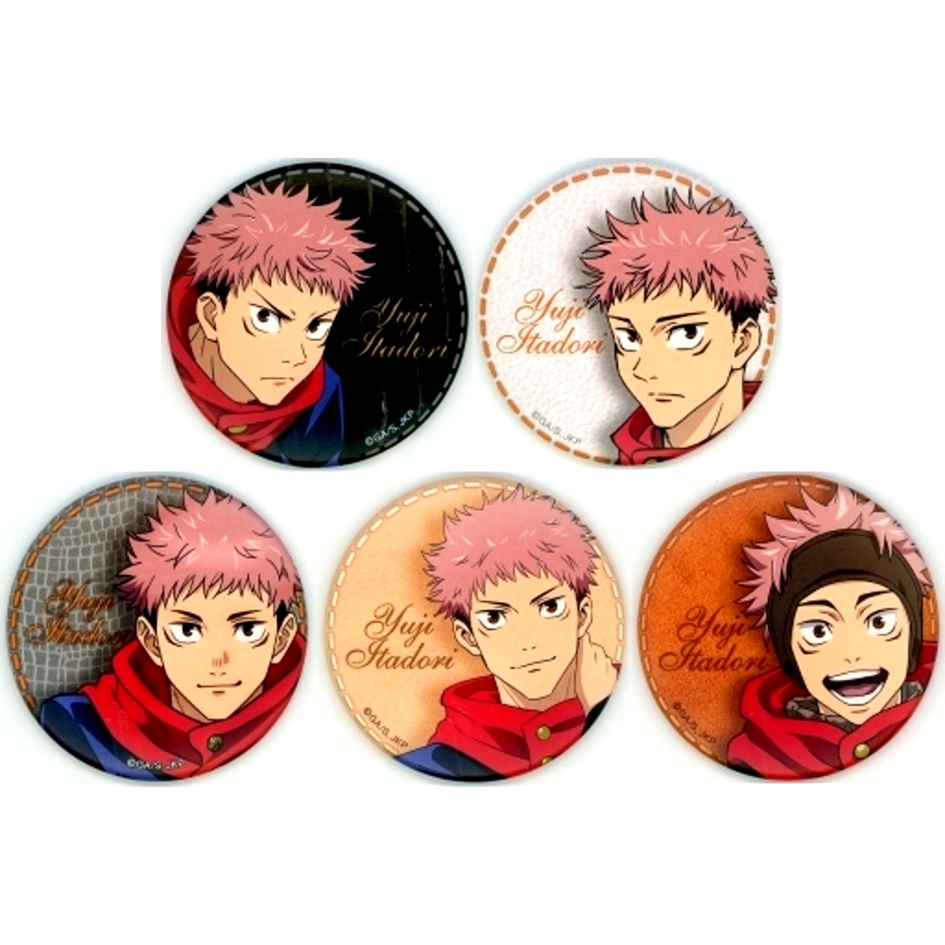 Set of 5 Jujutsu Kaisen Character Button Collection Yuji Itadori Box [USED]