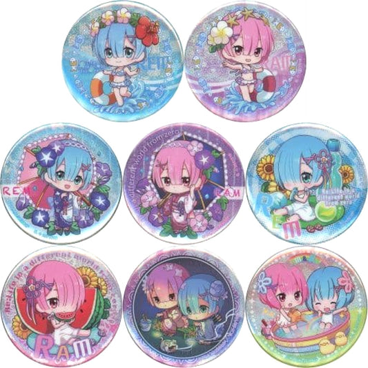 Rem & Others Re:ZERO -Starting Life in Another World- All 8 Types Set Gashapon Kuji Assorted Rem&Ram 5 Button Prize C [USED]