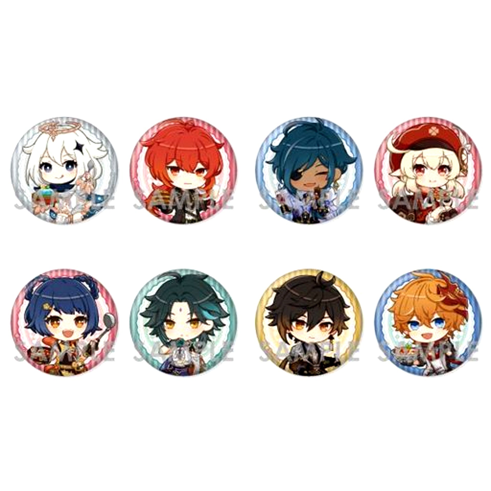 Set of 8 Genshin Impact Trading Button [USED]