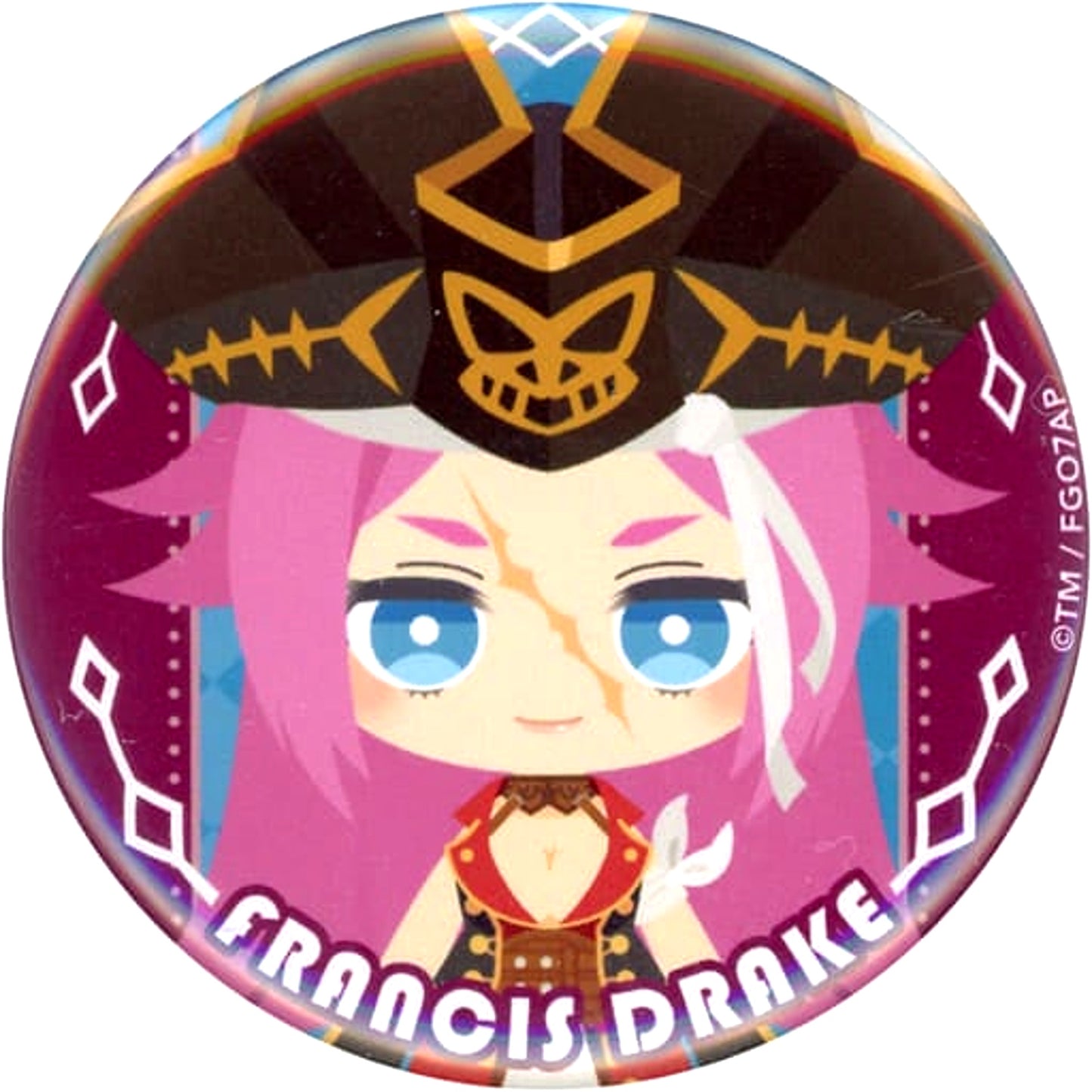 Fate/Grand Order Francis Drake Final Singularity Grand Temple of Time Solomon Pasu Chara Trading Can Badge [USED]