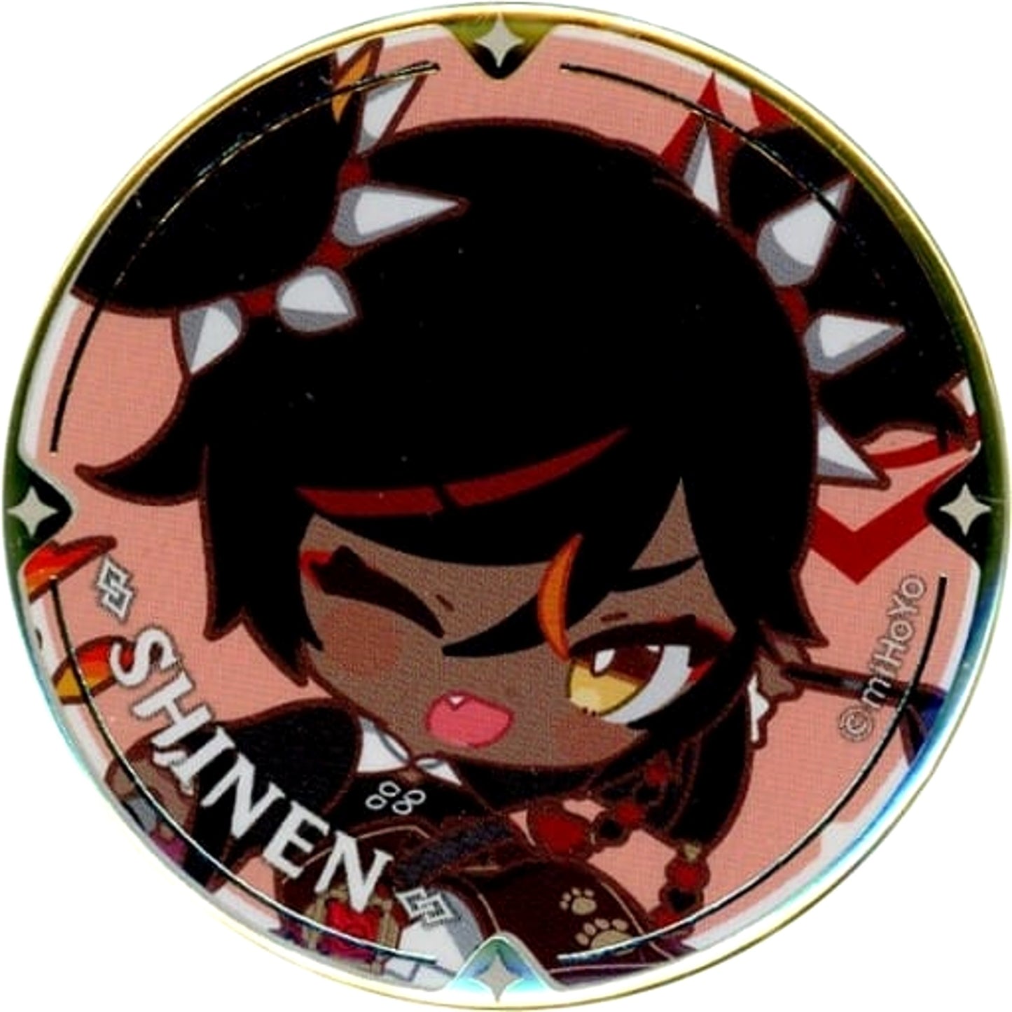 Genshin Xinyan Chibi Chara Trading Can Badge Sweets Paradise Ganka Shusan Limited Buttons [USED]