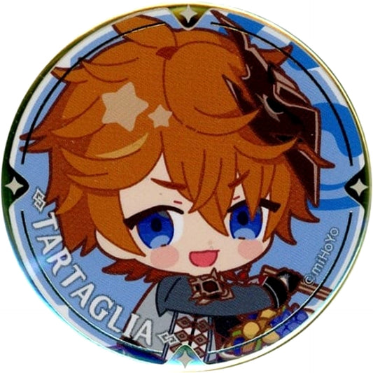 Genshin Tartaglia Chibi Chara Trading Can Badge Sweets Paradise Ganka Shusan Limited Buttons [USED]