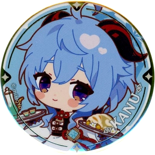 Genshin Ganyu Chibi Chara Trading Can Badge Sweets Paradise Ganka Shusan Limited Buttons [USED]