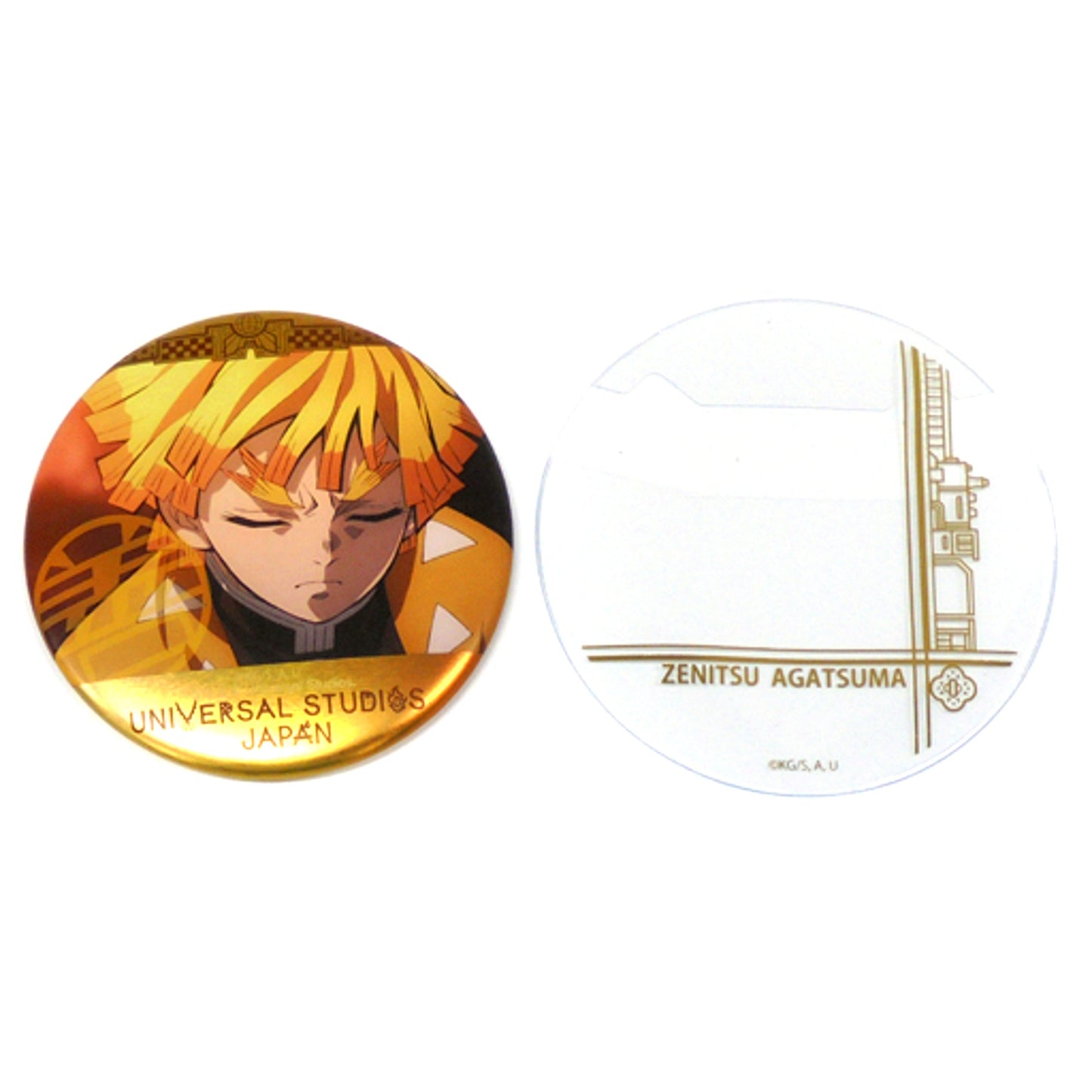 Zenitsu Agatsuma Demon Slayer: Kimetsu no Yaiba Collectible Button with Cover Universal Studios Japan 2021 Ltd [USED]