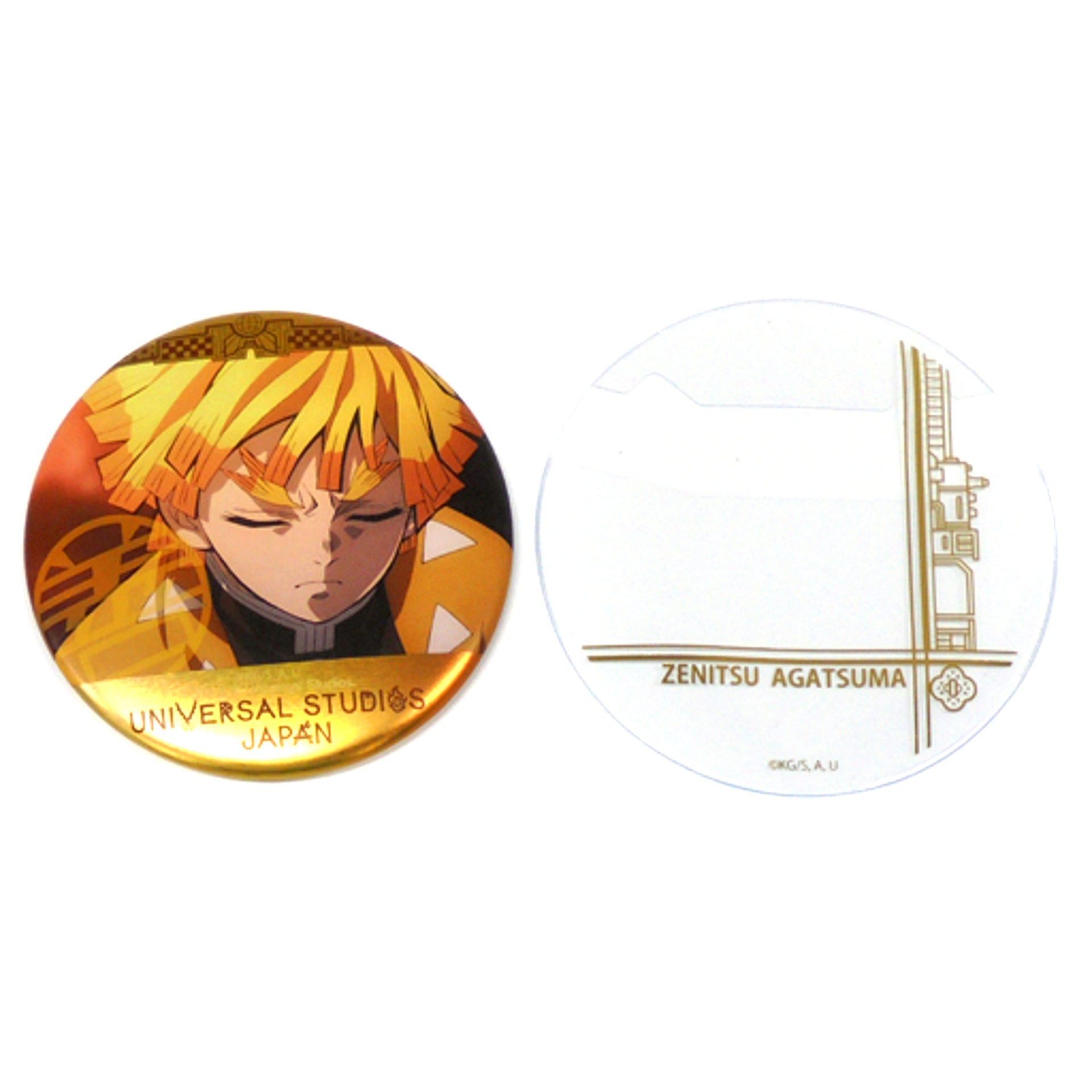 Zenitsu Agatsuma Demon Slayer: Kimetsu no Yaiba Collectible Button with Cover Universal Studios Japan 2021 Ltd [USED]