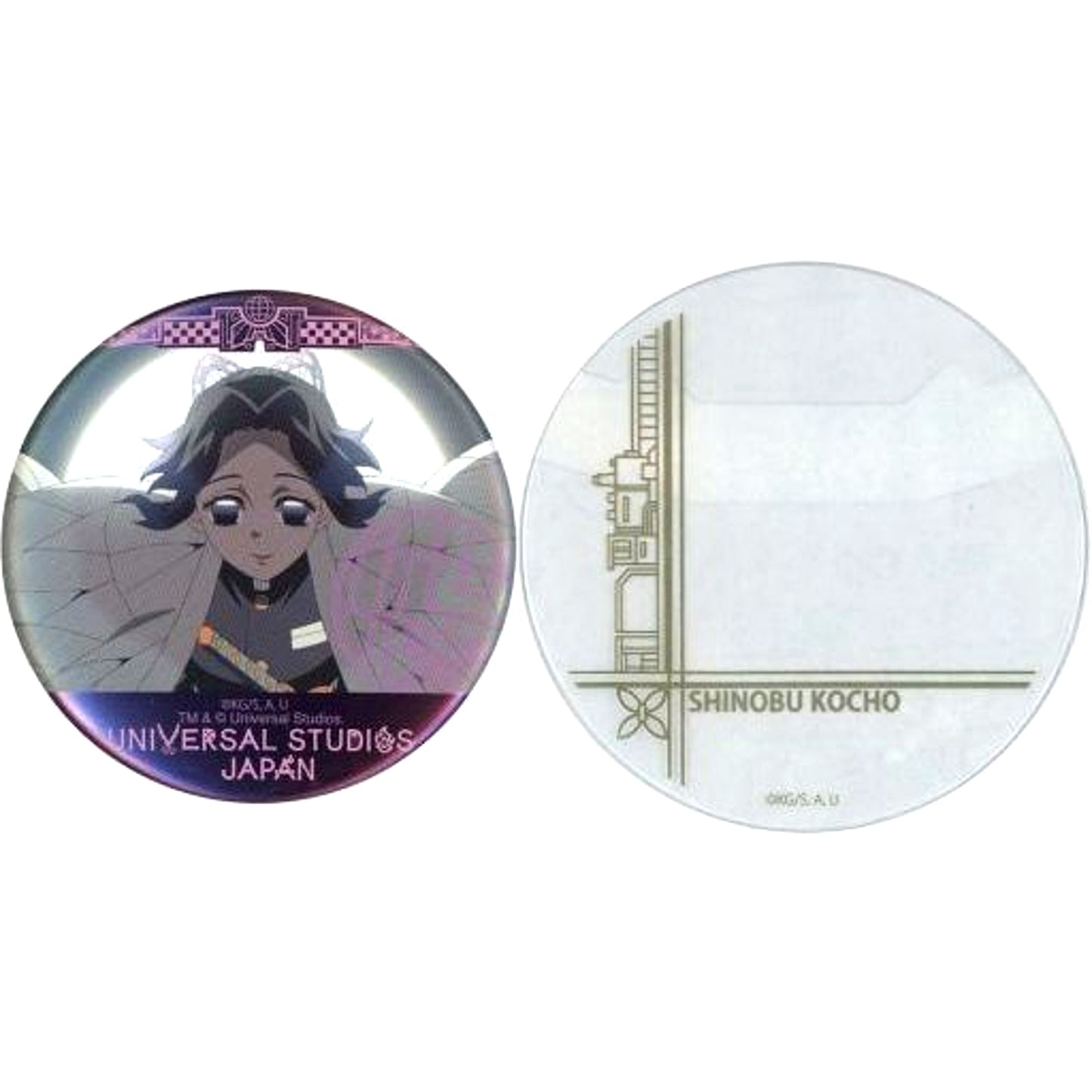 Shinobu Kocho Demon Slayer Kimetsu no Yaiba Collectible Button with Cover Universal Studios Japan 2021 Ltd [USED]
