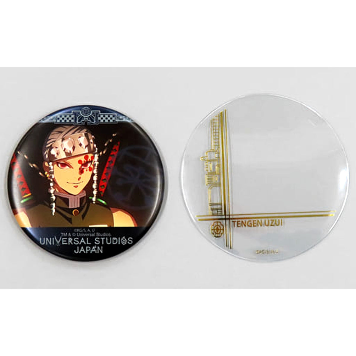 Demon Slayer: Kimetsu no Yaiba Tengen Uzui Collectible Can Badge with Cover Universal Studios Japan 2021 Limited Buttons [USED]
