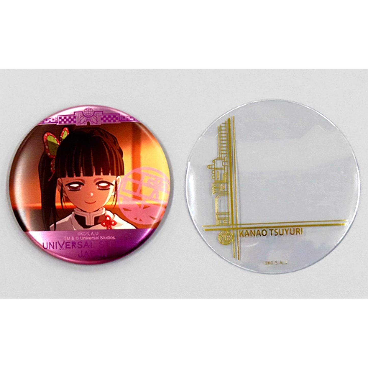 Kanao Tsuyuri Demon Slayer Kimetsu no Yaiba Collectible Button with Cover Universal Studios Japan 2021 Ltd [USED]