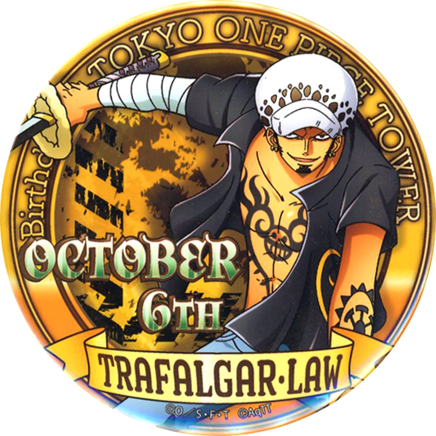 Trafalgar Law Birthday Button 2017 Tokyo One Piece Tower Mugiwara Store Limited [USED]