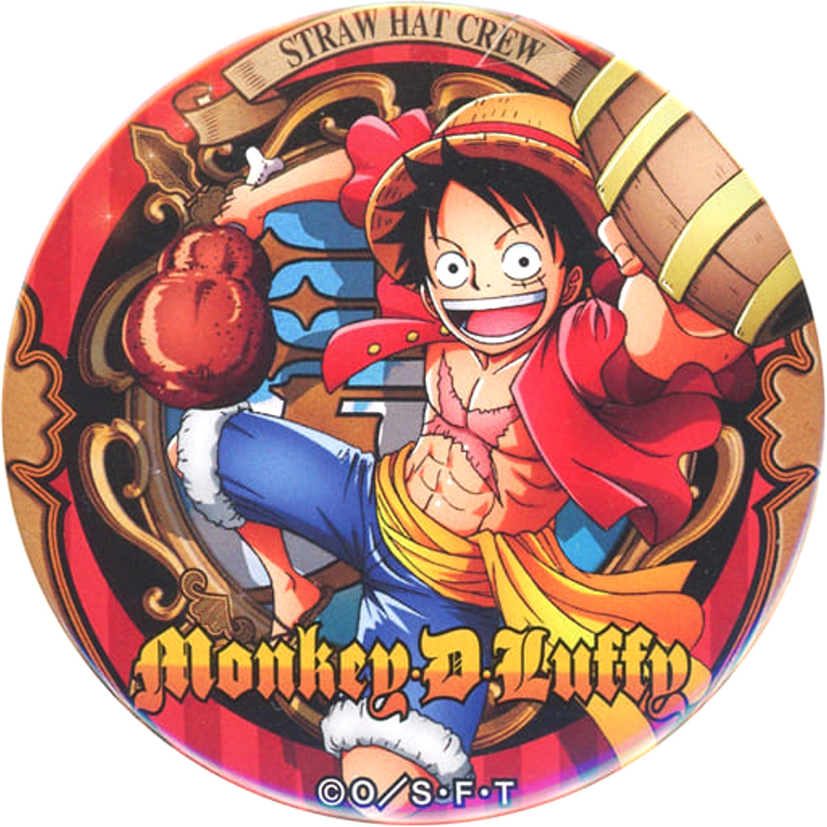 One Piece Monkey D. Luffy Yakara Can Badge Part 16 Banquet Utage Straw Store Limited Buttons [USED]