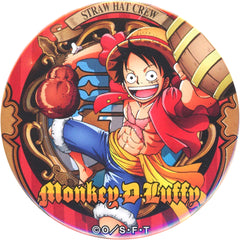 One Piece Monkey D. Luffy Yakara Can Badge Part 16 Banquet Utage Straw Store Limited Buttons [USED]