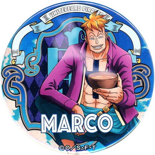 One Piece Marco Yakara Can Badge Part 16 Utage Straw Store Limited Buttons [USED]