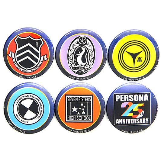 Set of 6 Persona Atlus D Shop Limited 25th Anniversary Goods Purchase Bonus Mini Button [USED]