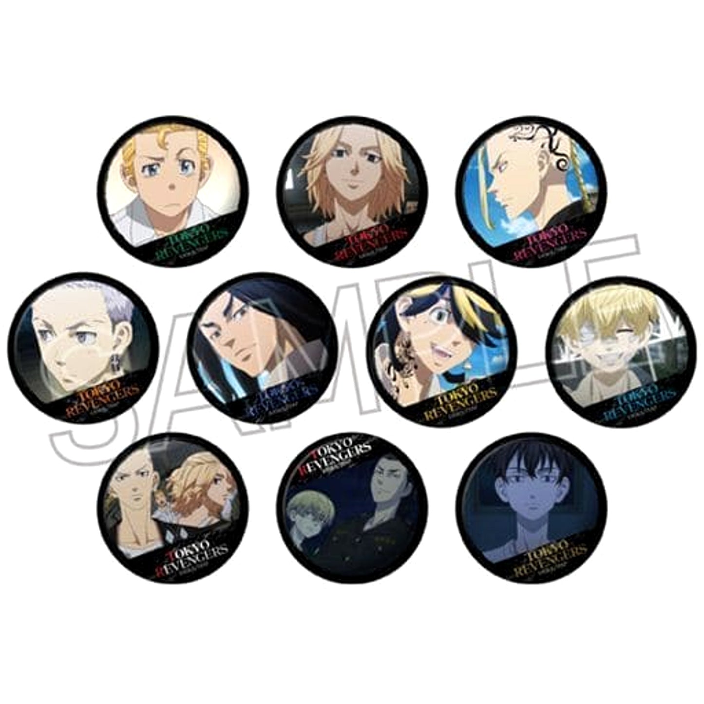 Chifuyu Matsuno & Others Tokyo Revengers All 10 Types Set Hundred Faces Button [USED]