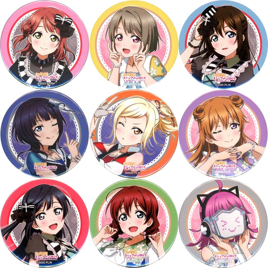 Set of 9 Love Live! Nijigasaki High School Idol Club Button Venue Limited Gacha UNIT LIVE & FAN MEETING [USED]