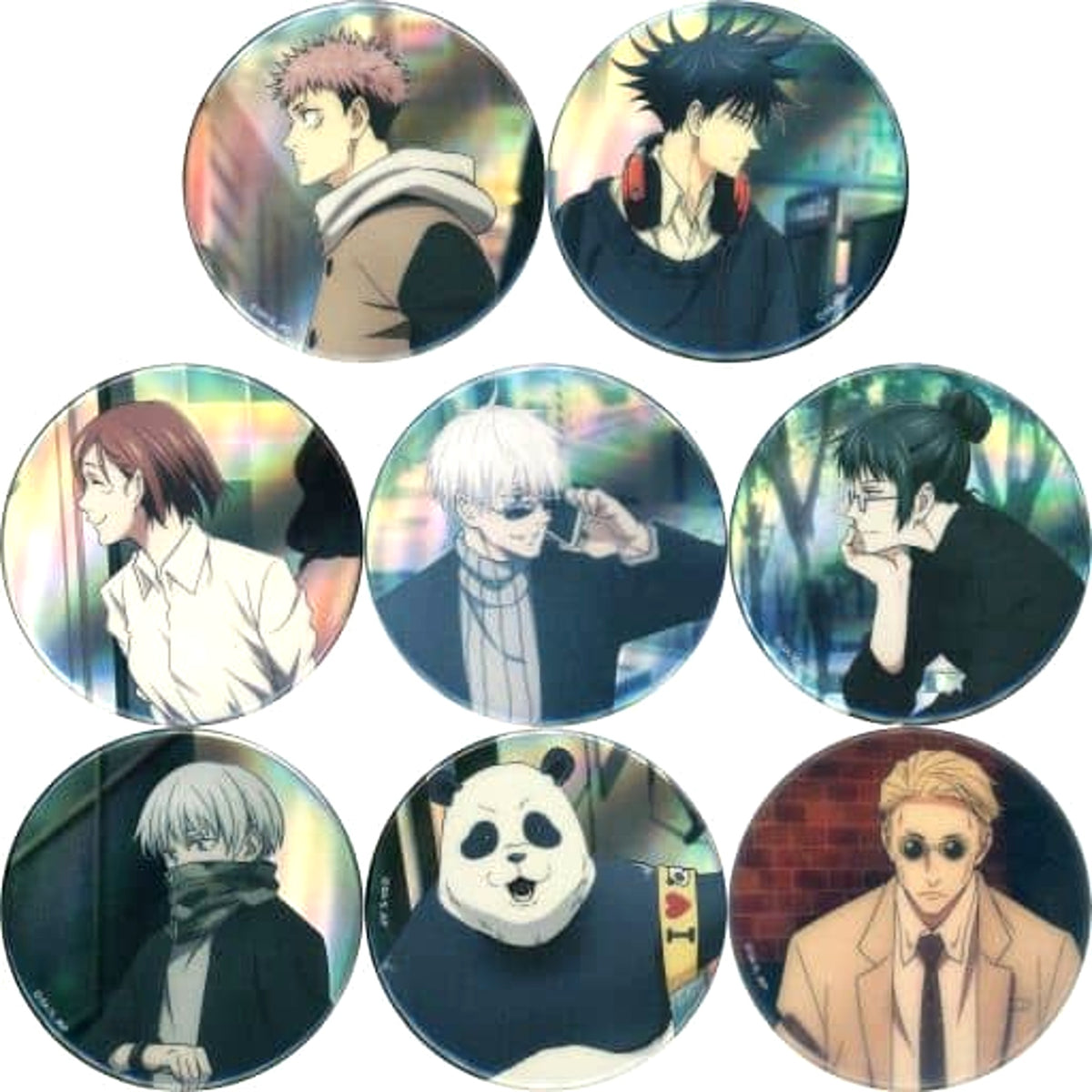 Jujutsu Kaisen Megumi Fushiguro & Others Can Badge Collection Mappa Showcase 10th Anniversary Limited All 8 Types Set Buttons [USED]