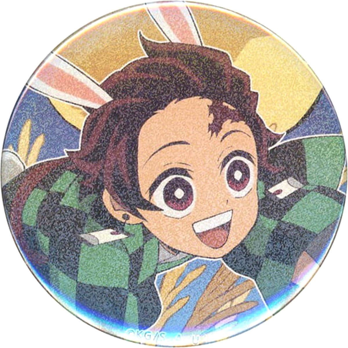 Demon Slayer: Kimetsu no Yaiba Tanjiro Kamado Lame 57mm Random Can Badge Ufotable Cafe Machi Asobi Cafe Moon Viewing Event 2021 Limited Buttons [USED]