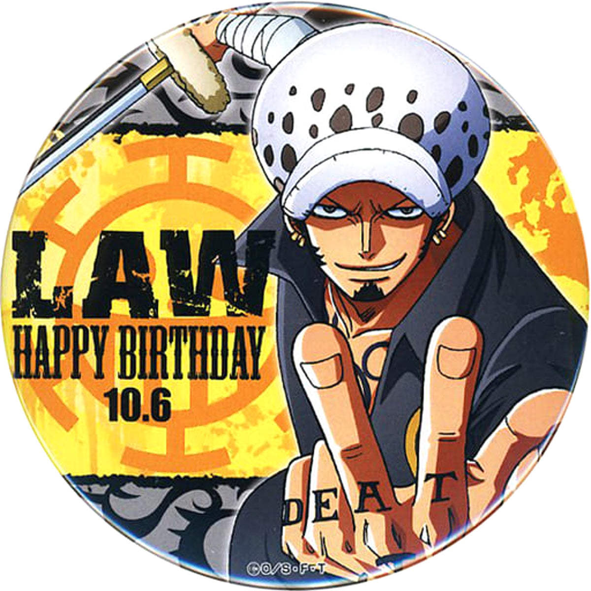 One Piece Trafalgar Law Vol.2 Birthday Can Badge 2018 Straw Store Limited Buttons [USED]