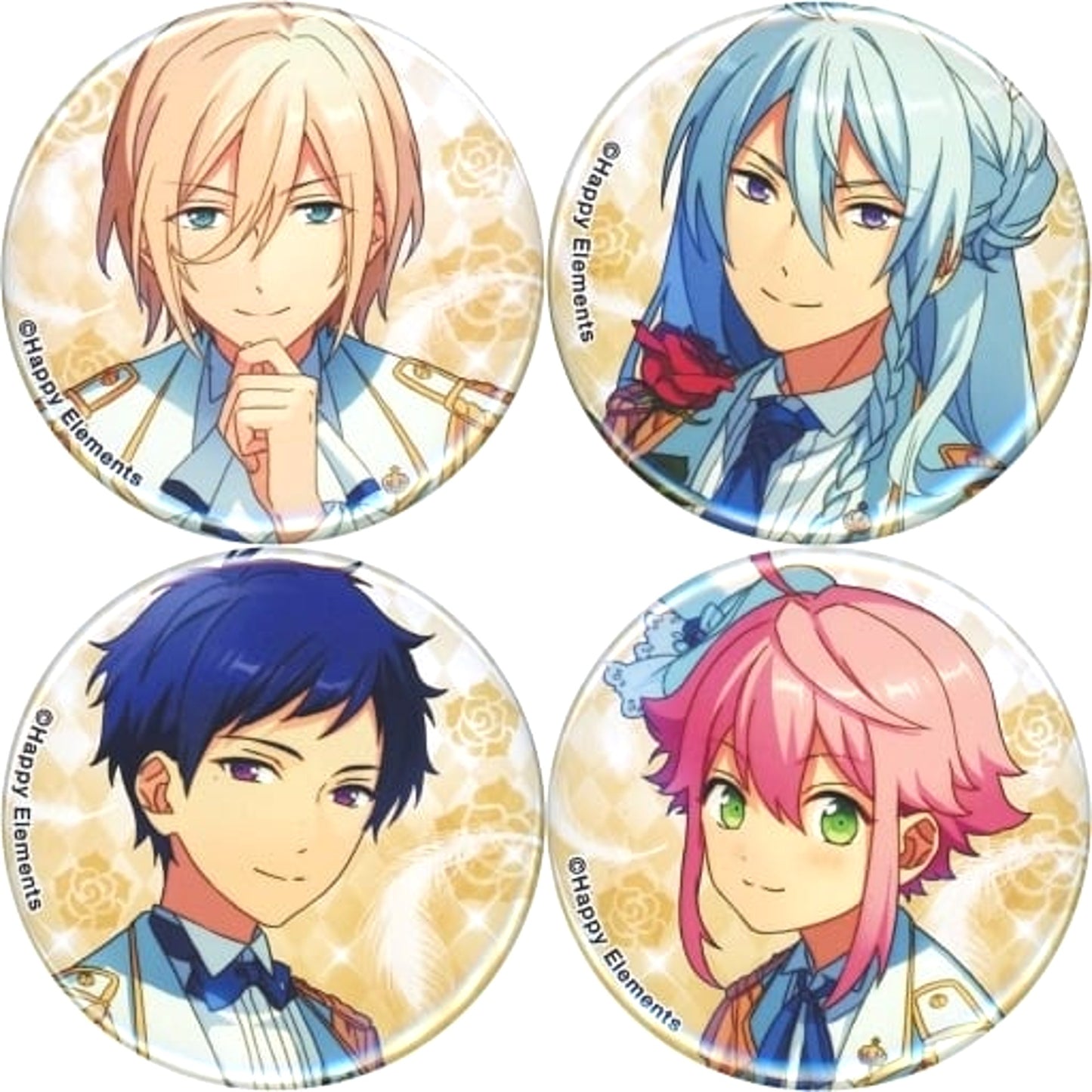 Ensemble Stars! fine Can Badge Ebten Limited Light Novel Seishun no Kyosokyoku + Kakumeiji no Gaika ebtenDX Pack Bundled Bonus 4 Types Set Buttons [USED]