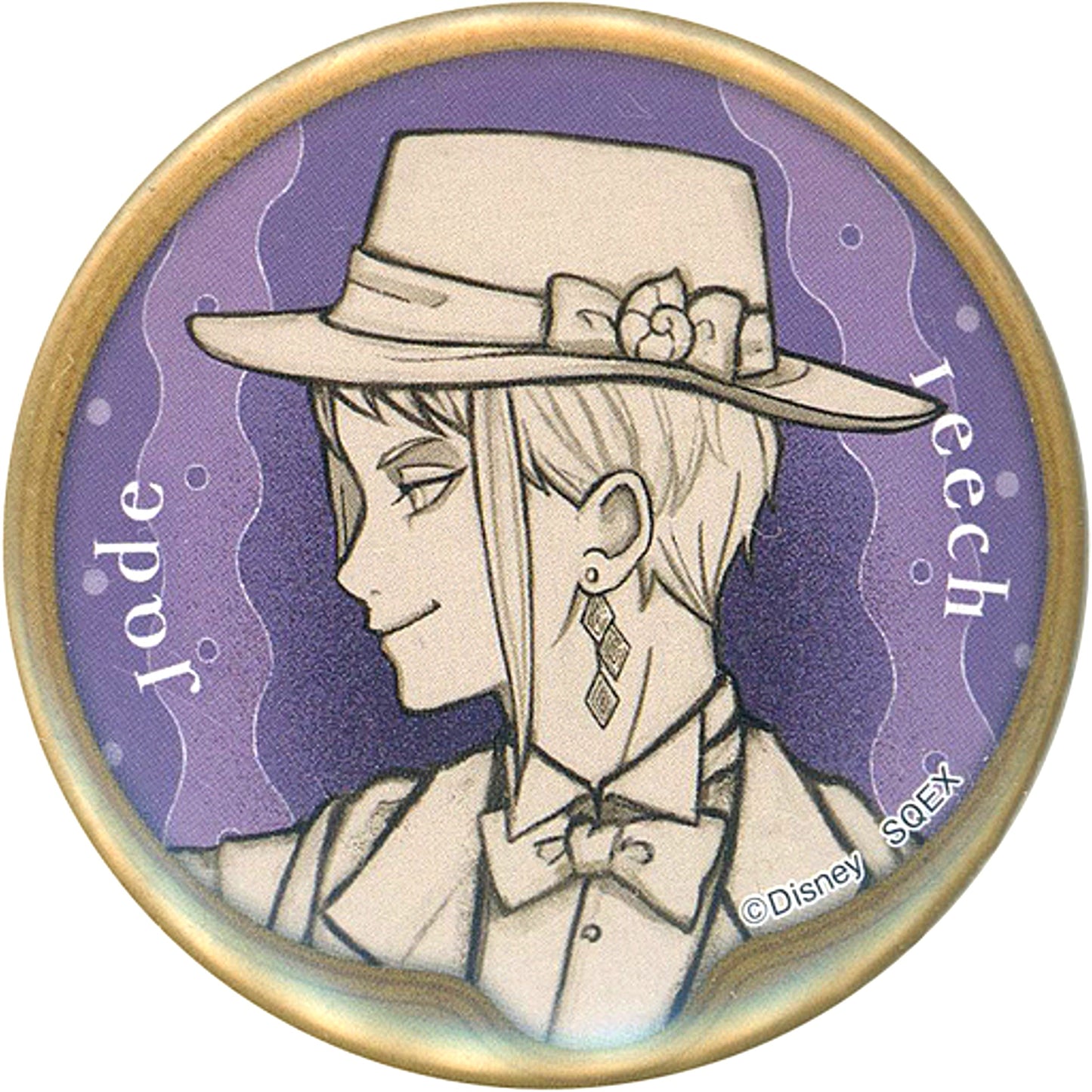 Jade Leech Disney Twisted Wonderland Trading Button B Roman [USED]