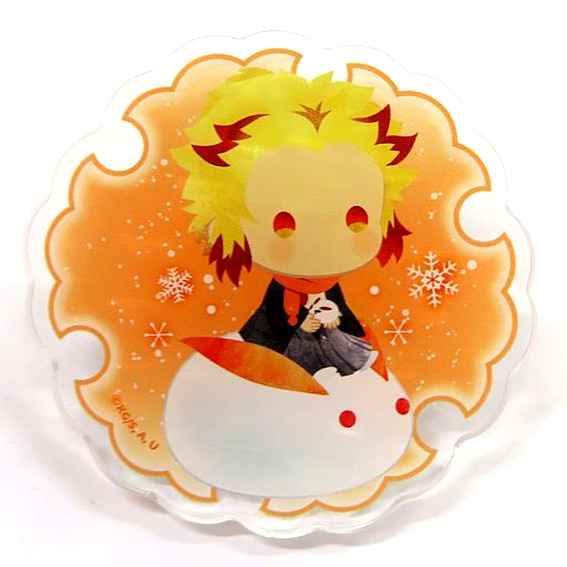 Senjuro Rengoku Demon Slayer: Kimetsu no Yaiba Yurufuwa Random Acrylic Badge Winter Ver. Vol.1 [USED]