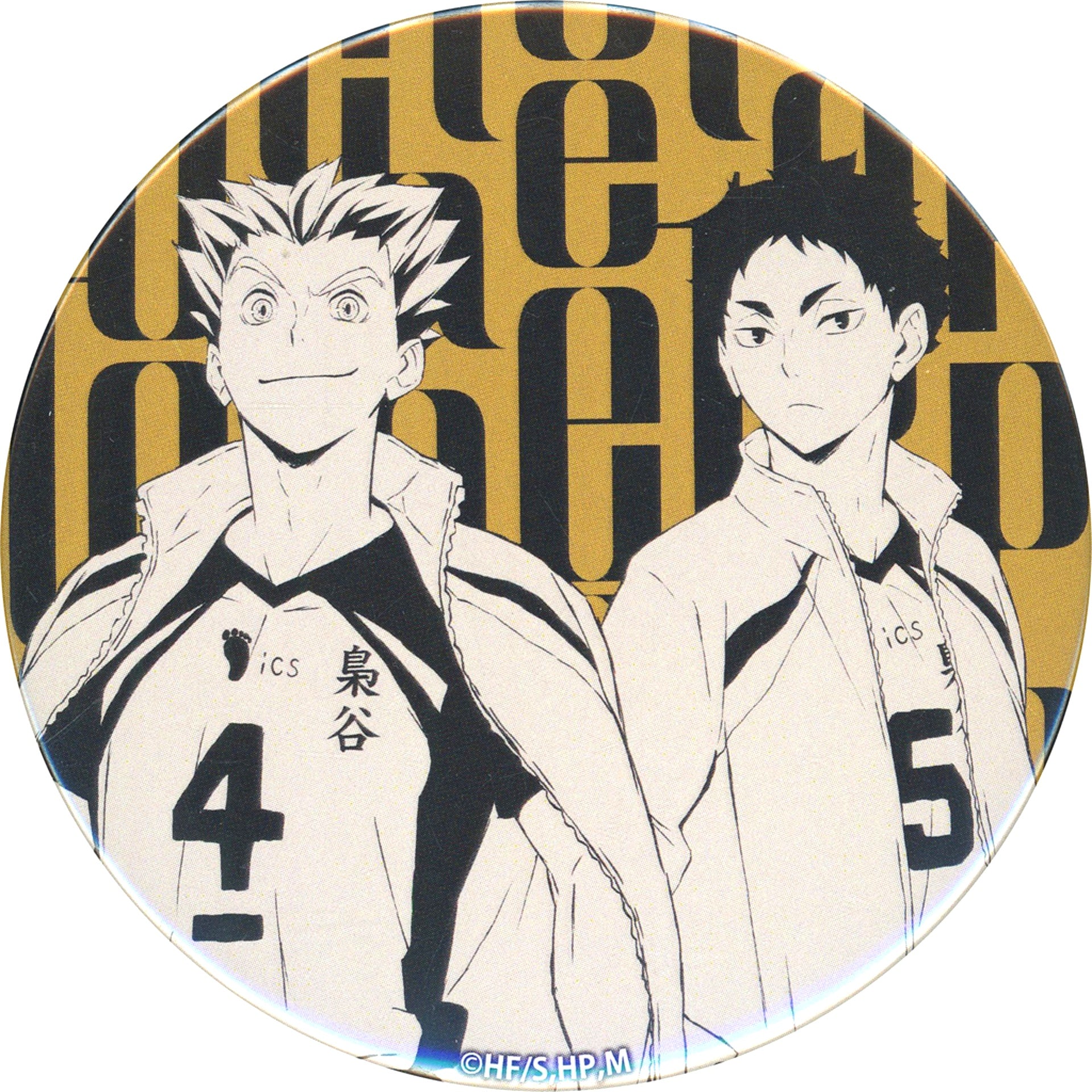 Kotaro Bokuto & Keiji Akaashi Haikyu!! MONO Button 75mm x R4G [USED]