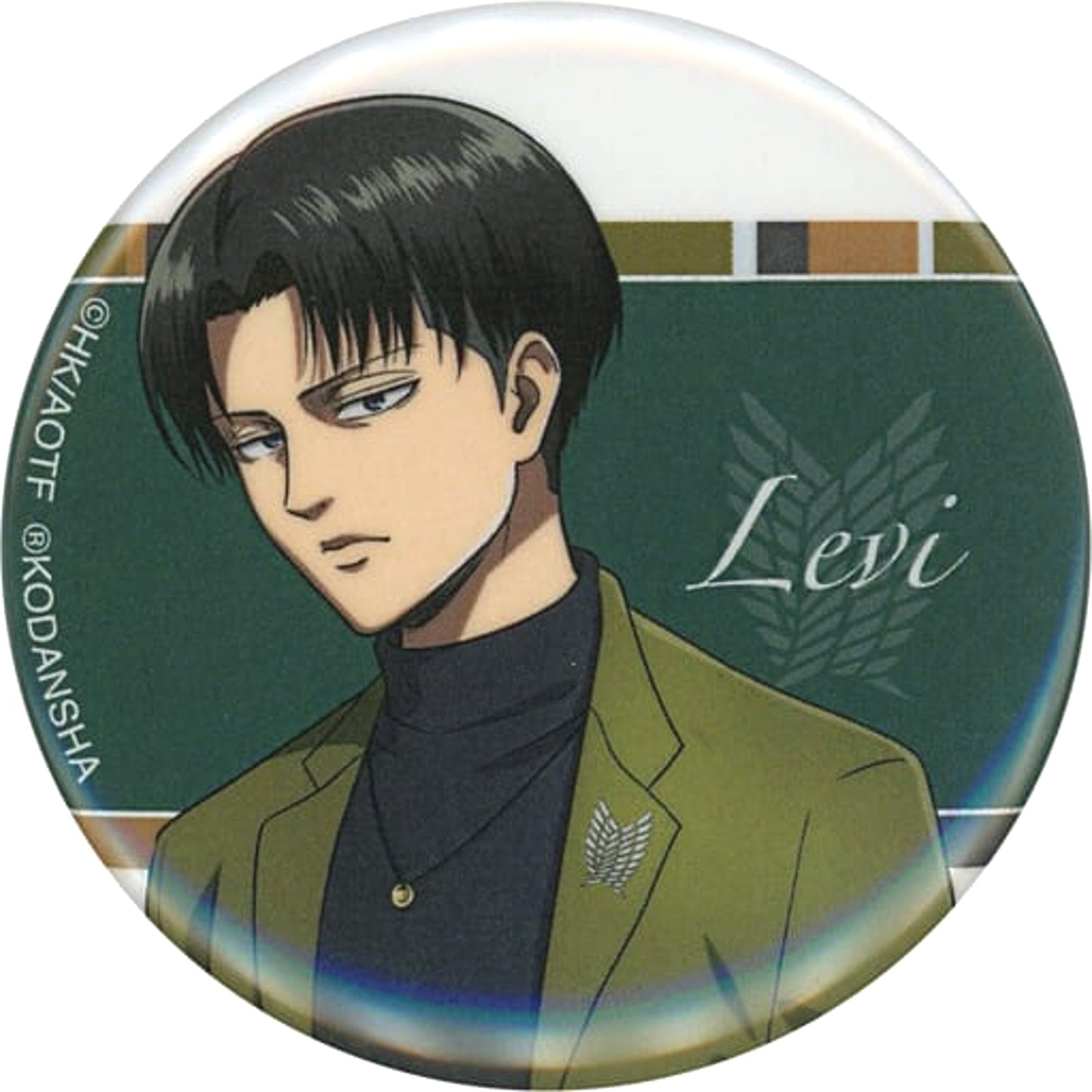 Attack on Titan Levi Ackerman Newly Drawn Illustration Similar Look Ver. Trading Can Badge Buttons [USED]