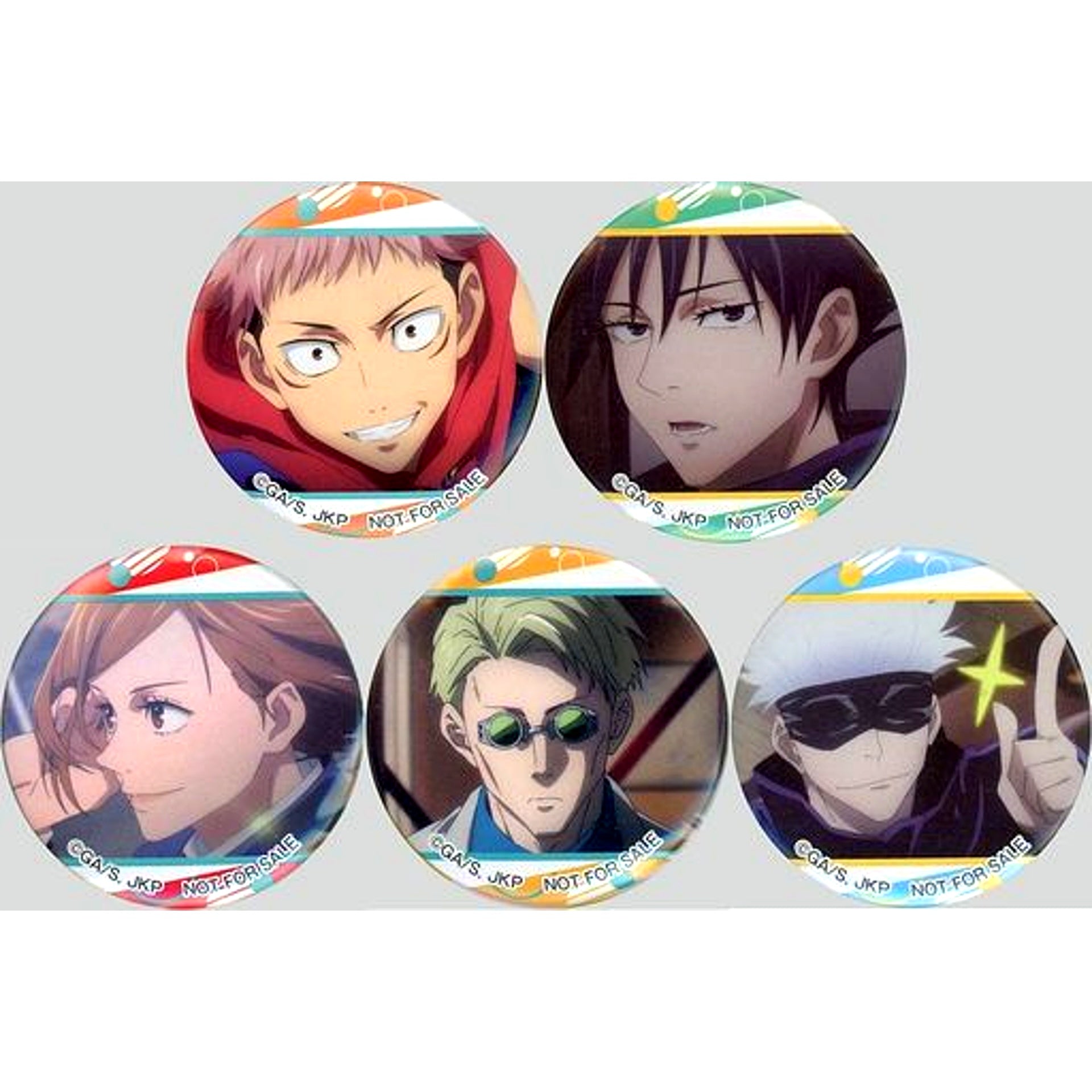 Set of 5 Jujutsu Kaisen x FamilyMart Original Button Purchase Bonus [USED]