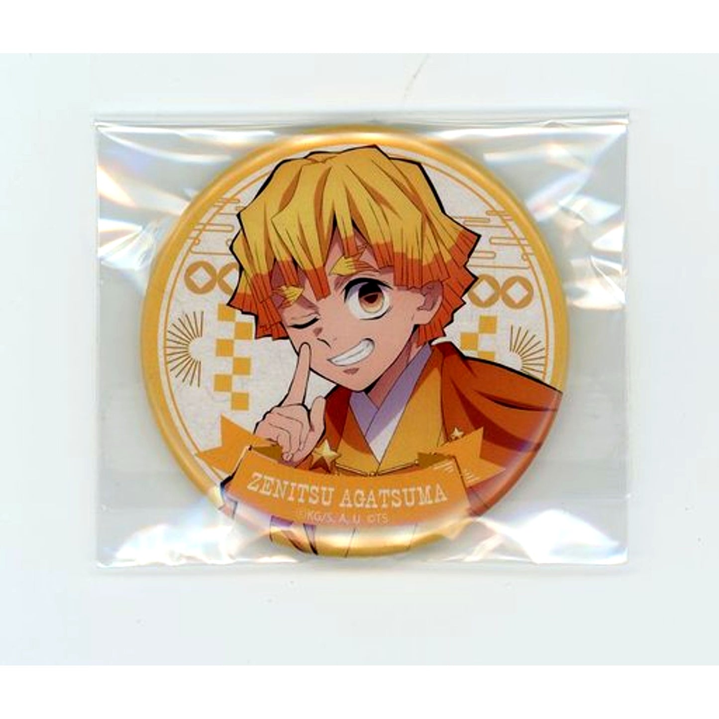 Zenitsu Agatsuma Close-up Demon Slayer: Kimetsu no Yaiba Wish to the Sky TOKYO SKYTREE Trading Button [USED]