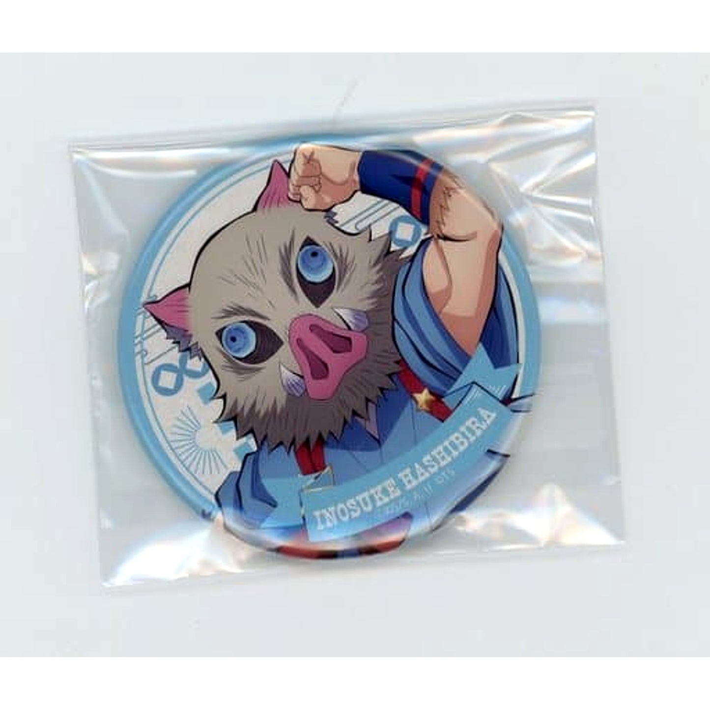 Demon Slayer: Kimetsu no Yaiba Inosuke Hashibira Close-up Trading Can Badge Wish to The Sky Tokyo Skytree Limited Buttons [USED]