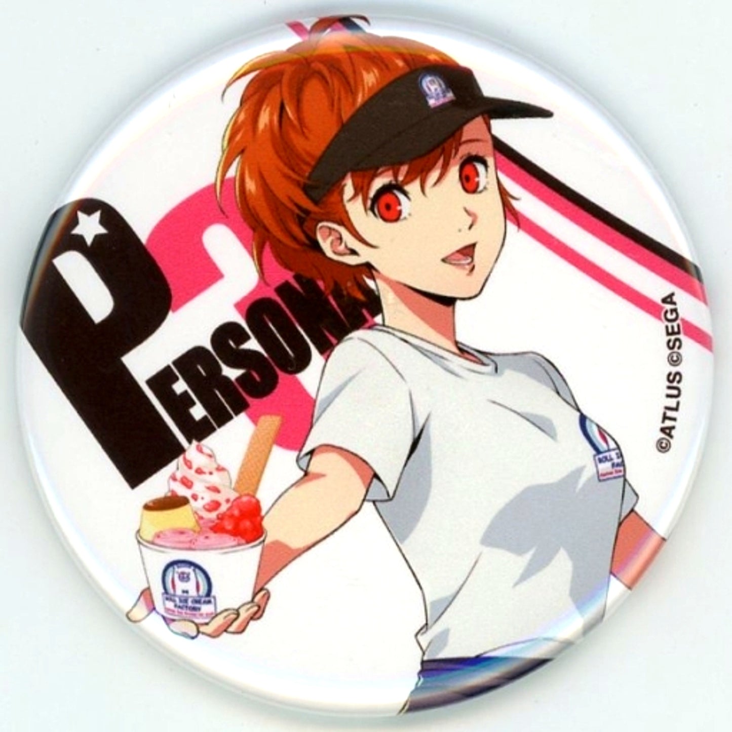 Female Protagonist Persona 3 Portable Trading Button 25th Anniversary ROLL ICE CREAM FACTORY Collab [USED]