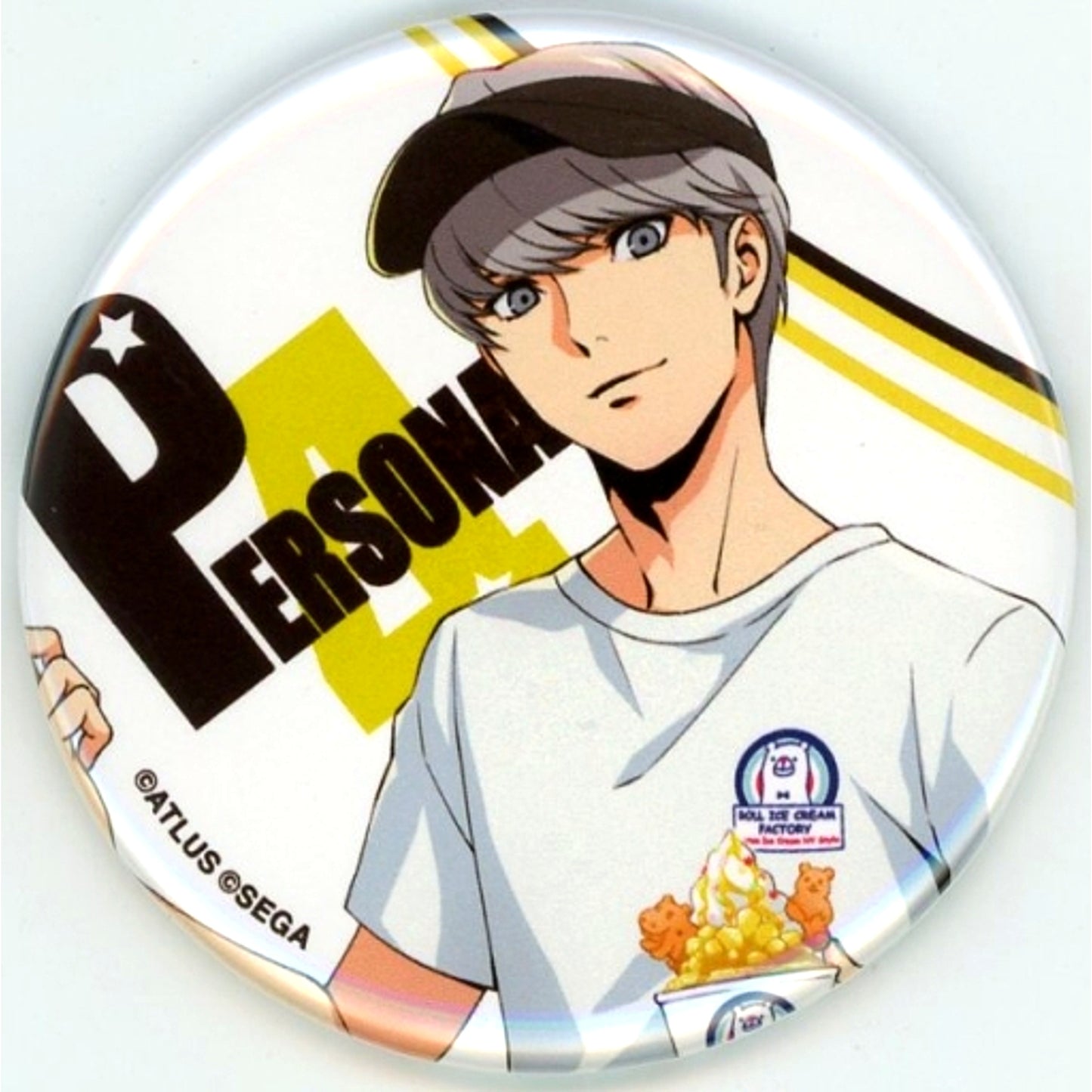 Protagonist Persona 4 Trading Button 25th Anniversary ROLL ICE CREAM FACTORY Collab [USED]