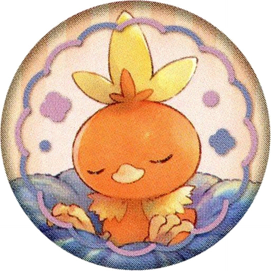 Pokemon Torchic Embroidered Walnut Badge Collection Honwaka Pokapoka Pokemon Center Limited Buttons [USED]