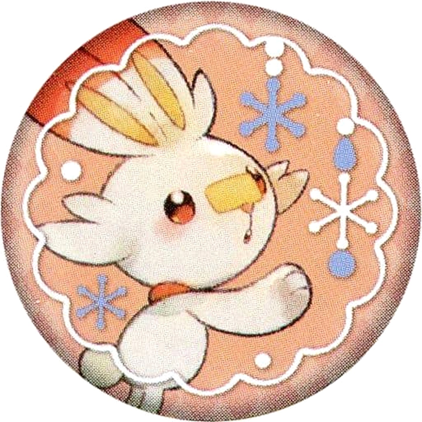 Scorbunny Pokemon Embroidered Walnut Badge Collection Honwaka Pokapoka Pokemon Center Limited [USED]