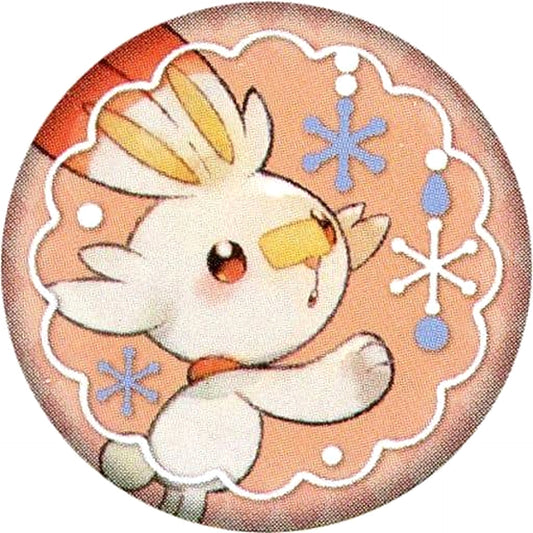 Scorbunny Pokemon Embroidered Walnut Badge Collection Honwaka Pokapoka Pokemon Center Limited [USED]