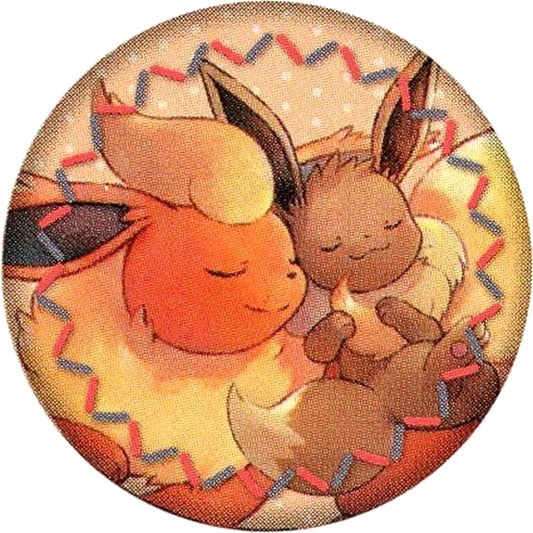 Flareon Eevee Pokemon Embroidered Walnut Badge Collection Honwaka Pokapoka Pokemon Center Limited [USED]
