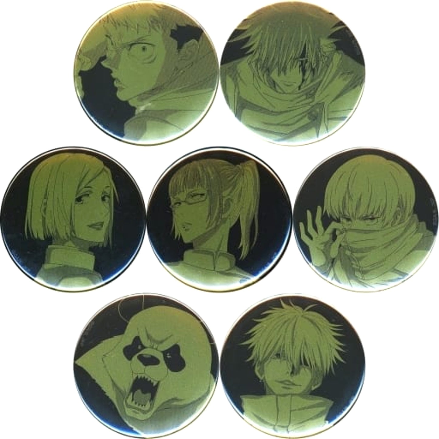 Megumi Fushiguro & Others Jujutsu Kaisen All 7 Types Set Button Collection Mappa 10th Anniversary Since2011 in animate Limited [USED]