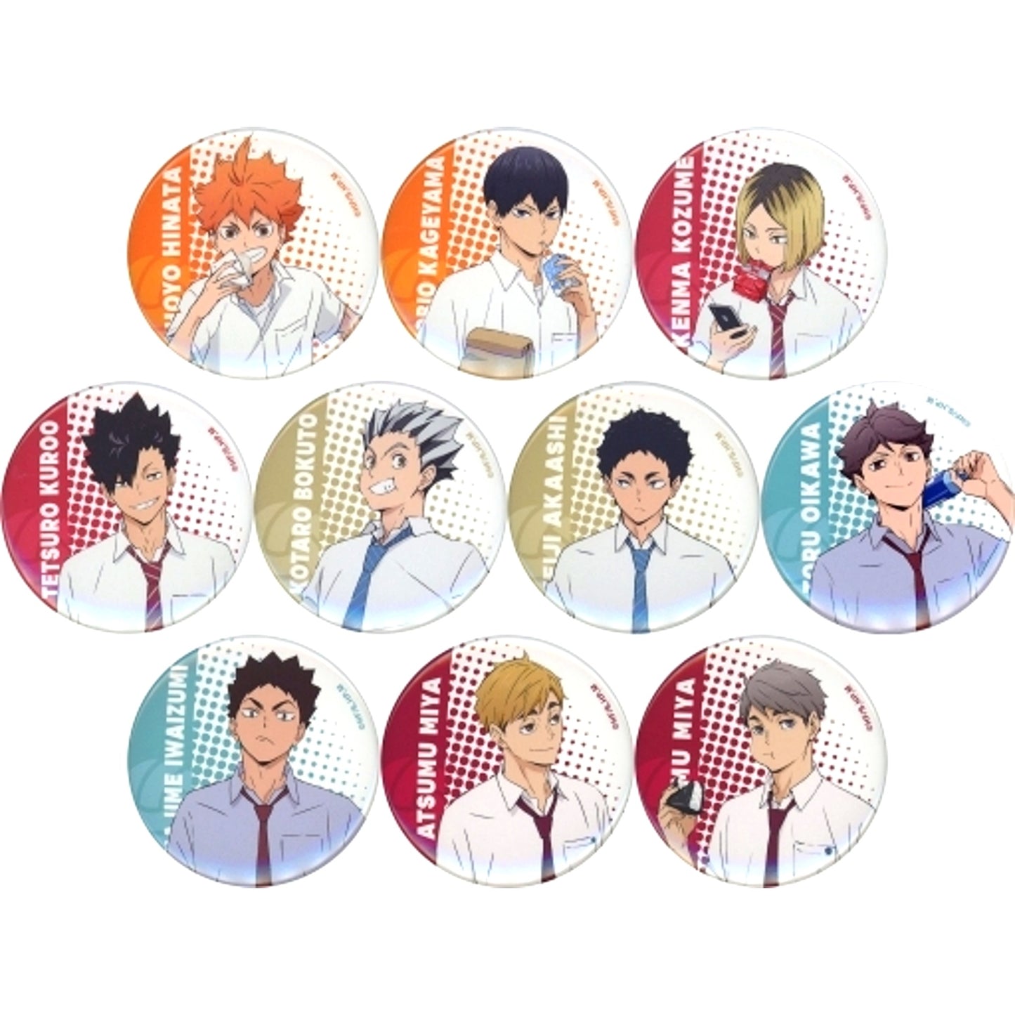 Set of 10 Haikyu!! TO THE TOP Character Badge Collection Lunch Break [USED]