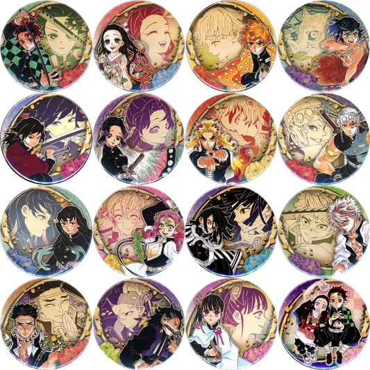 Demon Slayer: Kimetsu no Yaiba Shinobu Kocho & Others Collection Can Badge Part 6 Koyoharu Gotoge Original Art Exhibition Limited All 16 Types Set Buttons [USED]