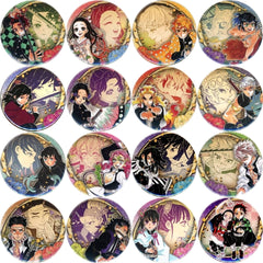 Demon Slayer: Kimetsu no Yaiba Shinobu Kocho & Others Collection Can Badge Part 6 Koyoharu Gotoge Original Art Exhibition Limited All 16 Types Set Buttons [USED]