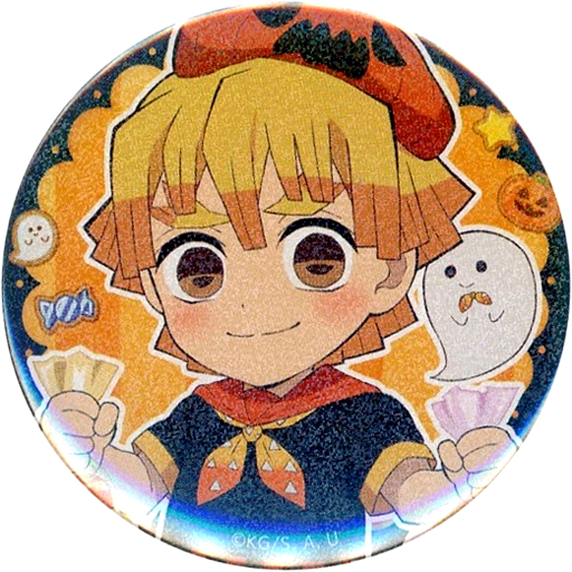Zenitsu Agatsuma Lame Group A Demon Slayer ufotable Cafe Machi Asobi Cafe Halloween Event 2021 Random 57mm Button [USED]