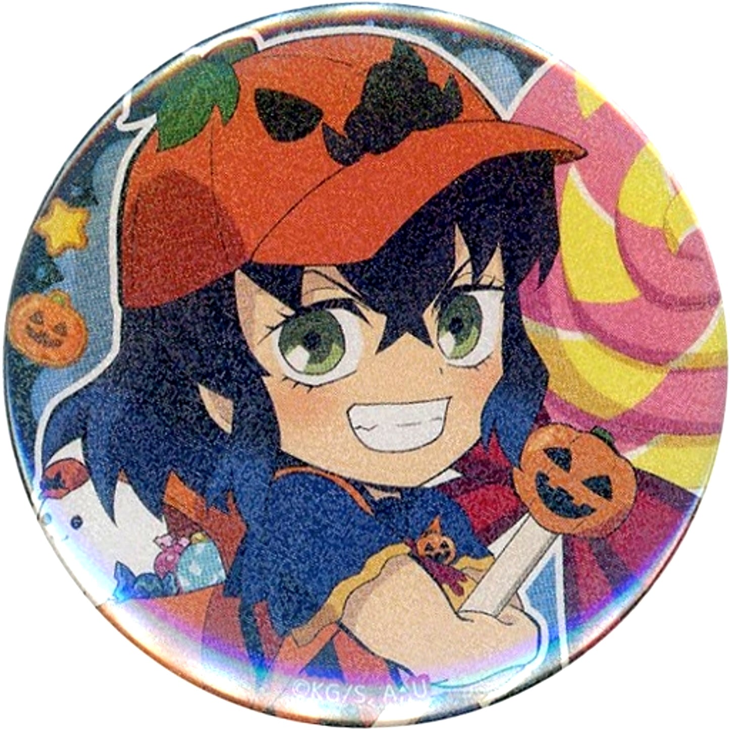 Inosuke Hashibira Glitter Demon Slayer Kimetsu no Yaiba x ufotable Cafe Machi Asobi Cafe Halloween Event 2021 57mm Random Button Group A [USED]