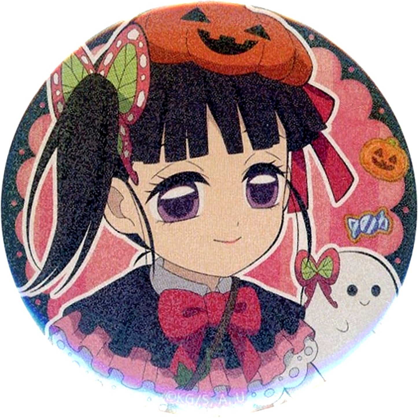 Kanao Tsuyuri Glitter Demon Slayer Kimetsu no Yaiba x ufotable Cafe Machi Asobi Cafe Halloween Event 2021 57mm Random Button Group A [USED]