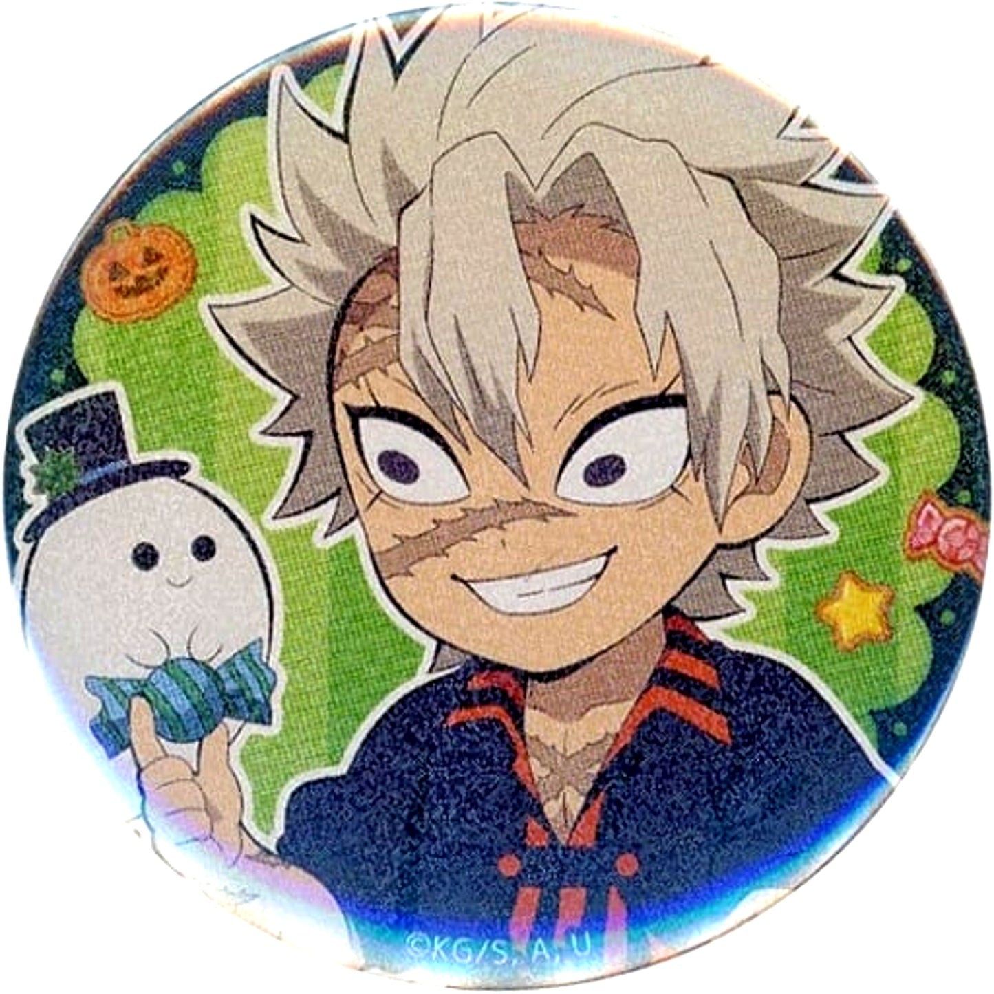 Sanemi Shinazugawa Glitter Demon Slayer Kimetsu no Yaiba x ufotable Cafe Machi Asobi Cafe Halloween Event 2021 57mm Random Button Group B [USED]